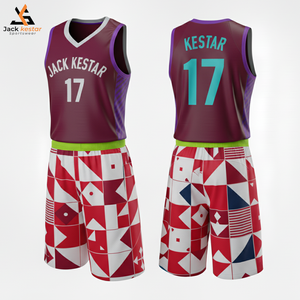 Uniforme de basket-ball personnalisable respirant grande taille Sublimation Impression professionnelle Écologique 100% polyester Étiquettes personnalisées - Product Image 6