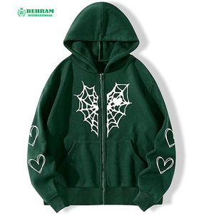 Sweat-shirt unisexe d'hiver de haute qualité 100% coton, décontracté, avec fermeture éclair, en molleton French Terry, séchage rapide et respirant - Product Image 6