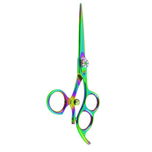 Couleur arc-en-ciel coupe de cheveux salon de coiffure cisailles en acier inoxydable cheveux élégant coiffeur cisailles avec trois anneaux - Product Image 3
