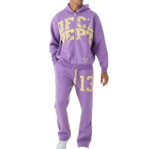 Venta al por mayor OEM servicio personalizado de alta calidad de los hombres de chándal de peso pesado de los hombres de cremallera Jogging Suit para invierno chándal para hombres - Product Image 1