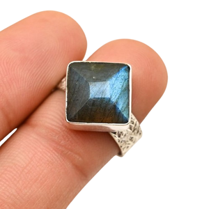 925 bague classique en argent massif bijoux pour femmes 925 argent Sterling Labradorite pierres précieuses Style Boho bague faite à la main cadeau pour maman - Product Image 1