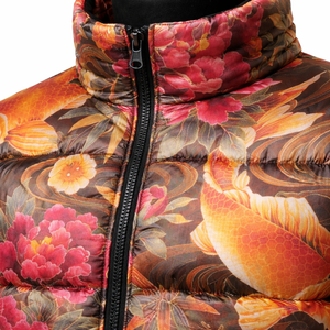 เสื้อแจ็คเก็ตพัฟเฟอร์คอตั้งพิมพ์ลายปลาคาร์ฟลายดอกไม้ เสื้อแจ็คเก็ตฤดูหนาวแบบควิลท์ รับผลิตตามสั่ง OEM ODM ขายส่งจากโรงงาน - Product Image 5