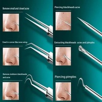 Kit de 11 instruments manuels d'extraction de points noirs et de nettoyage des pores, instruments chirurgicaux dentaires de classe II certifiés CE, pour l'acné et les soins du visage