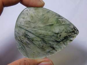 Cabujón de piedra de Prehnita Natural de alta calidad, forma de pera verde, piedras preciosas curativas sueltas, precio por quilate, cambio de Color de tamaño OEM - Product Image 2