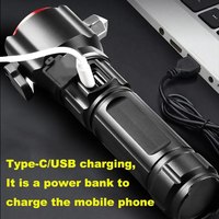 Lampe torche LED en métal étanche Zoom Linterna multifonction longue portée blanc lazer Lampe de poche LED puissante rechargeable