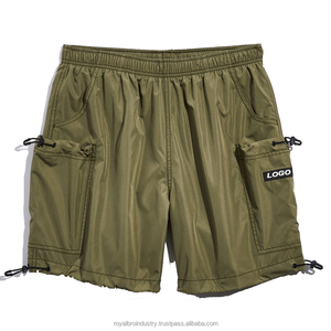 Pantalones cortos Cargo Jogger de nailon personalizados al por mayor hasta la rodilla para hombre ajuste relajado cintura elástica patrón de estilo social de negocios informal - Product Image 2