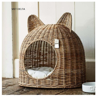 Lit complet pour animaux de compagnie le plus vendu en rotin du Vietnam, artisanat, nouveaux styles, panier pour animaux de compagnie