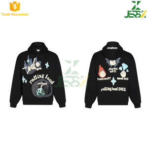 Sweat à capuche coupe régulière de luxe hommes dessin animé personnalisé bouffée imprimé élégant Streetwear en relief rétro Design confortable - Product Image 5