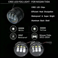 Vente en gros de feux antibrouillard LED à double couleur 20W 9-30V 3000K/6000K pour pare-chocs avant, 26150-3DA0A pour Nissan Tiida 2011-2014, remplacement