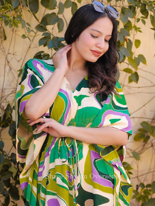 Nouvelle tendance 2024 vêtements pour femmes rayonne imprimé été concepteur gland dentelle corps complet couvrir caftan - Product Image 3