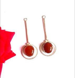 Vente en gros 925 argent Sterling forme ronde cornaline pierre pendentif breloque connecteur lunette recueillir réglage délicat collier 14 pouces - Product Image 1