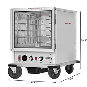 33-Inch Commercial Half Size Non-Insulated 12-Pan Solid Dutch Doors Warming & Holding Cabinet Wire Racks Silver (KM-CHP12-WNGL) - Product Image 2