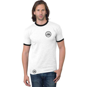 Camiseta Ringer de Moda Estadounidense, Suave, Retro, Unisex, 100% Algodón, Tejida, Ecológica, Vintage, para Impresión DTG y Serigrafía al por Mayor - Product Image 1
