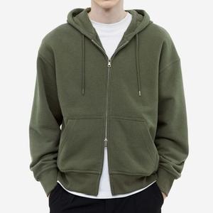 2025 nouveau Design Y2K Zipup recadrée Boxy Fit sweat à capuche 420 Gsm poids lourd hiver chaud décontracté personnalisé broderie impression hommes à capuche - Product Image 4