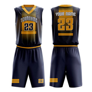 Uniforme de baloncesto profesional por sublimación, conjunto de camiseta y pantalones cortos de entrenamiento para hombre, tela duradera de secado rápido - Product Image 1