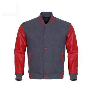 Chaquetas de béisbol de retazos de alta calidad con diseño personalizado OEM, chaquetas universitarias de talla grande bordadas de ajuste Regular para exteriores para hombre - Product Image 2