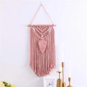 Support mural en macramé fait à la main Boho coton tissé support décoratif pour salon chambre maison décoration murale - Product Image 5