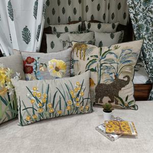 Fundas de Almohada y Cojines con Patrón de Celebridades Modernas, Apliques Hechos a Mano, Bordados, 100% Algodón Ecológico, Cierre de Cremallera - Product Image 4