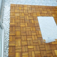 Dalles de terrasse en acacia écologiques modernes à 8 lames emboîtables, 12 mm, lisses, 30 cm x 30 cm, naturelles, pour extérieur, jardin, balcon, MPL Vietnam