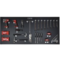 Ensemble de rangement mural pour outils de garage CSPS, 1 pièce, en acier thermolaqué noir mat, panneau perforé, hauteur 147,5 cm, OEM