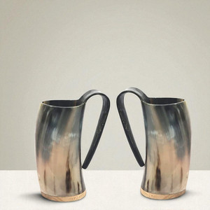 Jarra de cerveza de cuerno de buey pulida ecológica hecha a mano, jarra de bebida Natural con agarre de grado alimenticio para uso en el hogar, Bar o Festival - Product Image 2