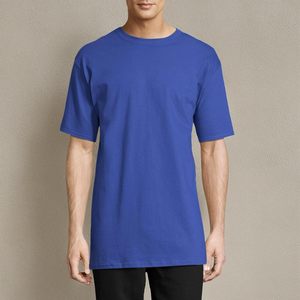 T-shirt à col rond surdimensionné 180GSM 60% coton et 40% polyester Logo personnalisé Vente en gros unisexe Motif uni Tricoté - Product Image 5