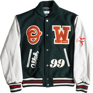 Bonne vente Vestes universitaires d'hiver en laine personnalisées pour hommes Blouson de baseball style cool Vestes universitaires en cuir - Product Image 5