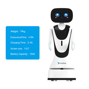 Robot d'accueil Timo mignon et populaire auprès des clients, qui diffuse des vidéos, parle, présente les produits, salue et embrasse, un best-seller, réceptionniste. - Product Image 6