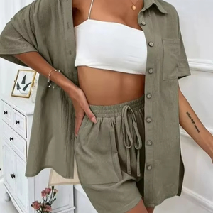 Top Quality Wholesale 2 Piece Set Trending Stylish Design Women's Tracksuits 100% Cotton Lightweight Sweat Suits - Product Image 2