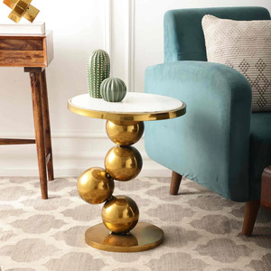 Thick Brass Luxury <b>Console</b> Side <b>Table</b> with Black <b>Marble</b> Top and Wrought Metal Body Eye-Catching Dining <b>Table</b> at Wholesale Price - Product Image 1