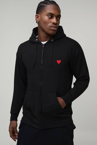 Sudadera con Capucha para Hombre, Gruesa, con Cierre, Corte Regular, Forro Polar, con Estampado Bordado, 100% Algodón, Transpirable, para Invierno - Product Image 4