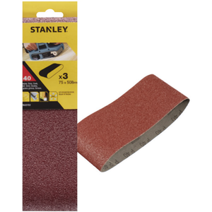 Bandes abrasives multi-paquet Stanley 75x510 mm pour ponceuses à bande, pour travaux de ponçage - Product Image 2