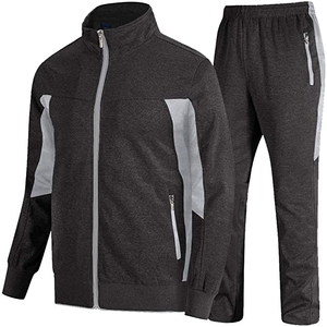 Cómodo Regular Fit Casual Solid Men Chándal Conjunto de dos piezas para Activewear Sports Fitness 100% Poliéster - Product Image 2