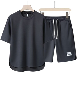 Casual Men T-shirt and Shorts 2 Pieces <b>Sets</b> Sweat Short Fashion Tracksuit Mens Shorts <b>Sets</b> CustomMade Unisex Short <b>Sets</b> - Product Image 3
