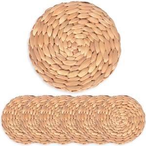 Handmade Boho Jute Coaster and Cup Mat Custom Water Hyacinth Design for Farmhouse Dining Table Home <b>Kitchen</b> Accent - Product Image 1