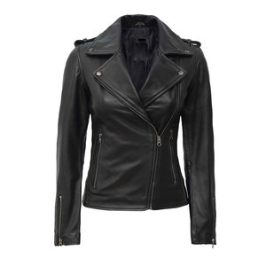 Chaqueta de cuero de alta calidad Chaqueta de cuero con logotipo personalizado Ropa de moda Chaqueta de cuero para mujer - Product Image 2