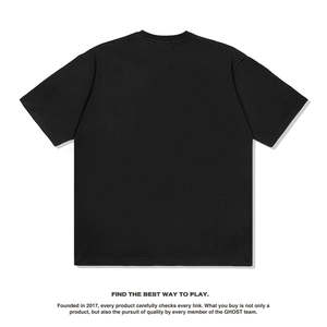 Meilleure vente pour les hommes Vintage Hiphop coton Streetwear O-Neck T-Shirt 240 grammes poids surdimensionné impression Logo blanc T-Shirt - Product Image 5