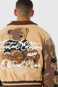 Chaqueta Bomber Varsity de Lana Estilo Deportivo Clásico para Hombre, Prenda Transpirable de Invierno, Teñida, Personalizable, Cierre de un Solo Botón, Acanalado - Product Image 3