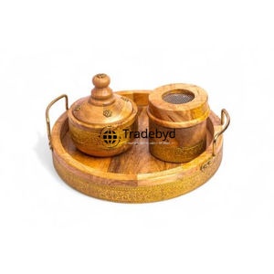 Elegante quemador de madera Mubkhar que fusiona artesanía tradicional con estética moderna para decoración e incienso de Tradebyd - Product Image 4