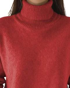 Customized Women <b>Red</b> Turtleneck Sweater Wool Acrylic Knit Pullover Long Sleeve Winter Warm Custom Manufacturer OEM Wholesale - Product Image 4