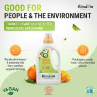 Adoucissant textile écologique AlmaWin Export Orange 750ml 30 lavages Huiles essentielles Parfum pour le linge Détergent liquide