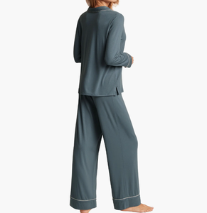 Set <span class=keywords><strong>Pigiama</strong></span> <span class=keywords><strong>Donna</strong></span> con Logo Personalizzato, Dettagli a Contrasto Classici, Abbigliamento Lounge Tinta Unita, Morbido Abbigliamento da Notte Femminile - Product Image 6