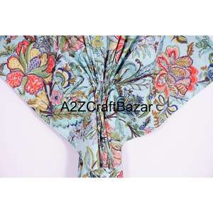 Bata de Mujer Elegante y Lujosa de Algodón 100% con Estampado Floral Primaveral Vintage, Manga Tres Cuartos, Larga hasta el Tobillo, para Dormir o para la Playa - Product Image 3