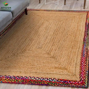 พรมปูพื้นรักษ์โลก ทำด้วยมือจากปอกระเจาและผ้าฝ้าย นุ่มสบายและซักได้ เหมาะสำหรับห้องนอนและห้องนั่งเล่น - Product Image 2