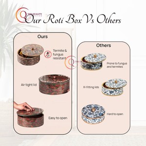 Lujosa olla caliente de madera tradicional Chapati Box caja de arroz mantiene la comida caliente y fresca cacerola utensilios de cocina para el hogar cocina restaurante - Product Image 5