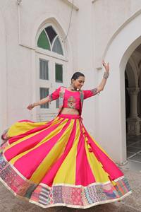 Navratri Special Roman With Gamthi Thread Embroidery Lehenga Choli Indian Expoert And <b>Supply</b> At Lowest Rate - Product Image 5