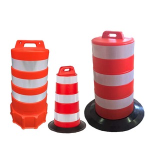 Barriles de Tráfico Reflectantes de Seguridad para Control de Tráfico en Carreteras y Entradas de Vehículos, Barriles de Plástico Naranja para Construcción de Carreteras - Product Image 3