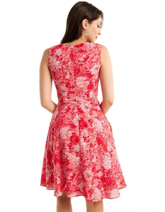 Sweetheart Neckline Floral Print Chiffon Mini <b>Dress</b> <b>A</b>-<b>Line</b> Sleeveless Casual Plus Size Women's Natural Waist Spring <b>Dress</b> - Product Image 3