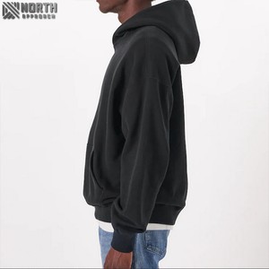 Sudadera con capucha de lujo sin cuerda Logotipo personalizado La mejor calidad Baggy Oversized Streetwear Vintage Fleece 100% Cotton Heavyweight Hoodie - Product Image 3