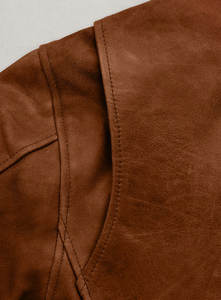 Manteau de motard OEM pour hommes Veste en cuir véritable personnalisée avec col montant et logo avant Marque privée Fournisseur de vêtements d'extérieur - Product Image 5